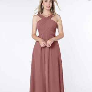 Azazie Crisscross Chiffon Bridesmaid Dress Kaleigh Dusty Rose